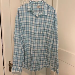 Faherty XXL Blue Plaid Shirt